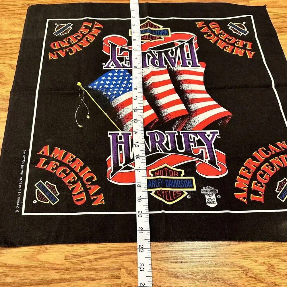 Unused Vintage Harley Davidson Bandana American Legend Flag Outlaw Biker Bandana